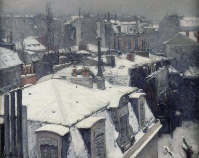 雪の中の屋根 作： Gustave Caillebotte